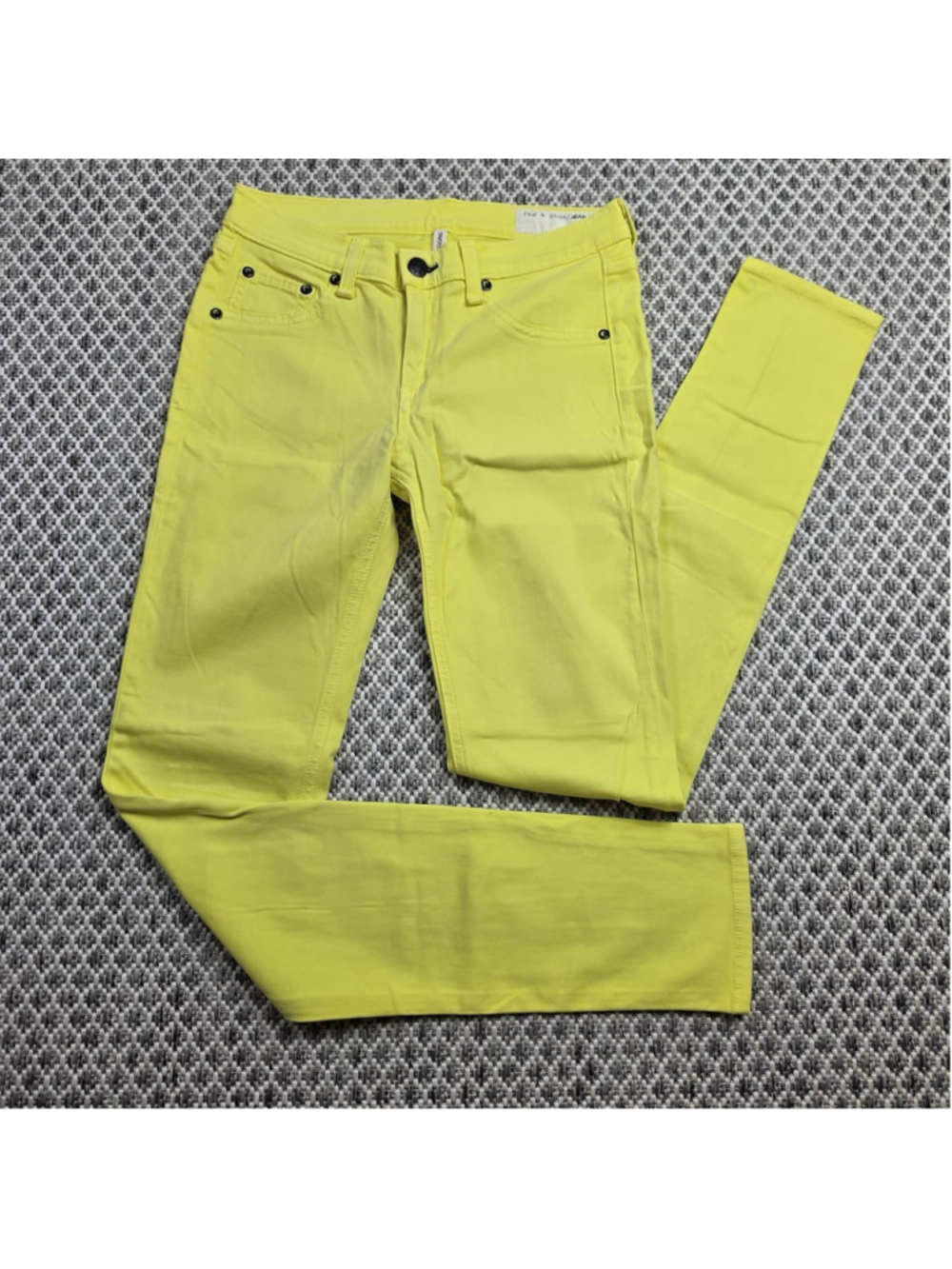 Rag & Bone Jean Skinny Jeans Women’s 26 Neon Yellow Stretch Designer Denim